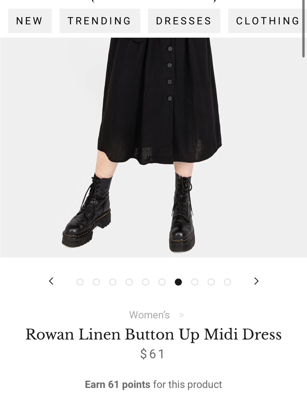 Disturbia Rowan Linen Button Up Midi Dress - Picture 7 of 7